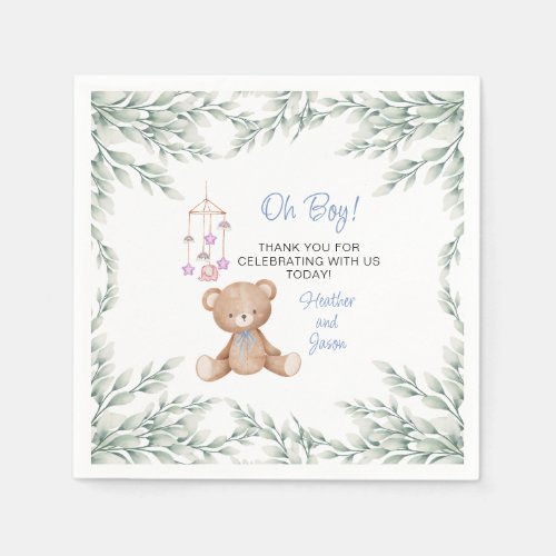 Oh Boy Baby Shower Paper Napkins