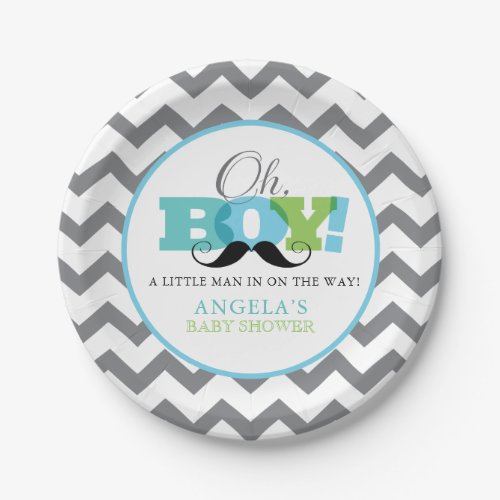 Oh Boy Baby Shower Paper Plates