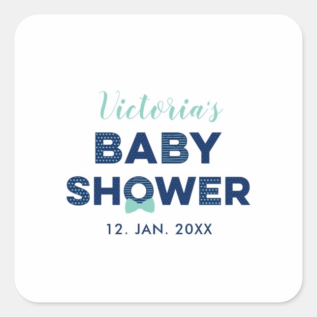 Oh Boy Baby Shower | Party Favor Thank you Sticker (Front)