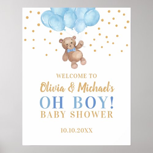 Oh Boy Baby Shower Party Welcome Poster