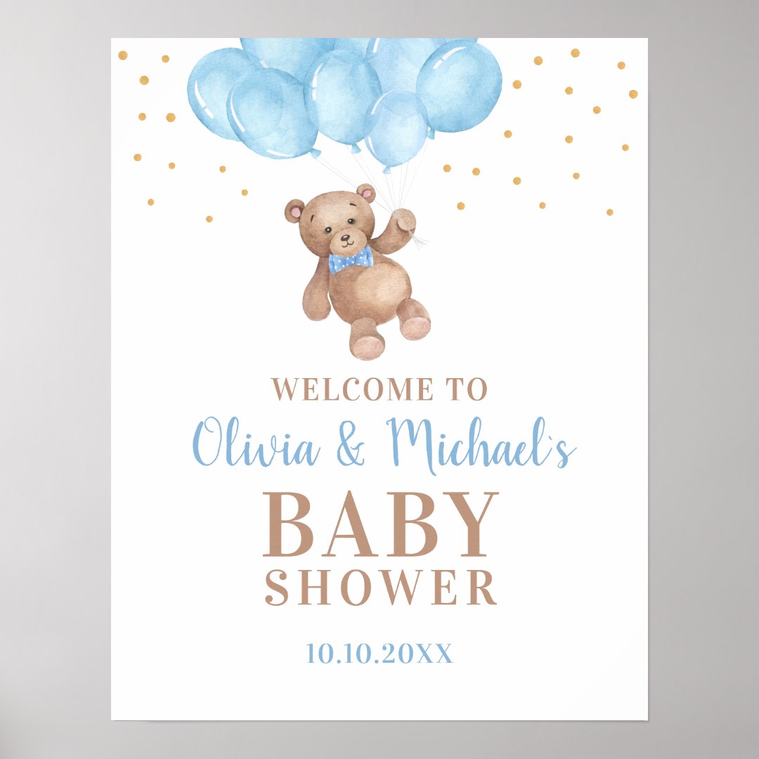 Oh Boy Baby Shower Party Welcome Poster | Zazzle