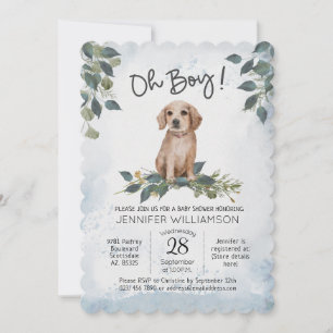 Oh Boy! Baby Shower Puppy Dog Invitation