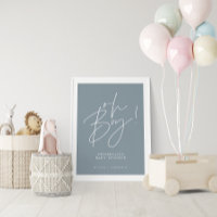 oh Boy baby shower script modern baby blue elegant