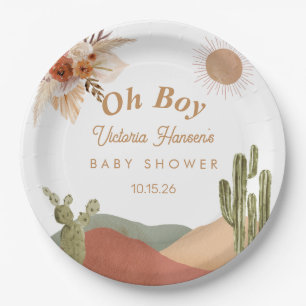 Oh Boy Baby Shower Southwestern Arizona Desert Paper Plates