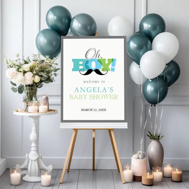 Oh Boy Baby Shower Welcome Sign | Zazzle