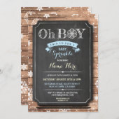 OH BOY Baby Shower Wood Winter Sprinkle Invite (Front/Back)