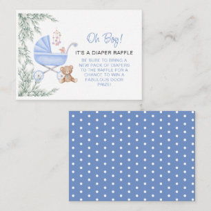 Oh Boy Baby Stroller And Mobile Diaper Raffle Enclosure Card