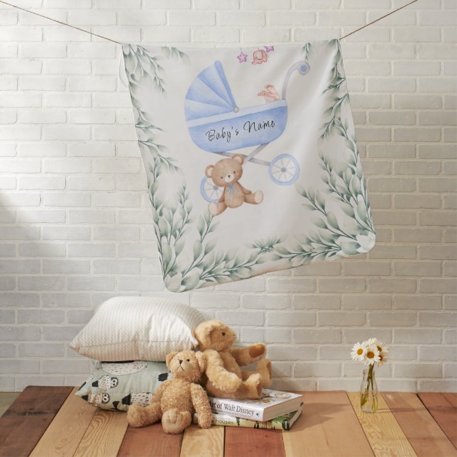 Oh Boy Baby Stroller and Mobile Personalized Baby Blanket (In Situ)