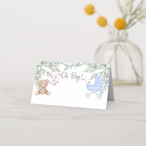 Oh Boy Baby Stroller and Mobile Shower Food Tent Place Card