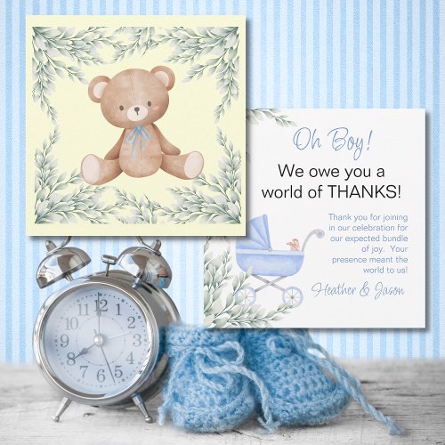 Oh Boy Baby Stroller Flat Thank You Card