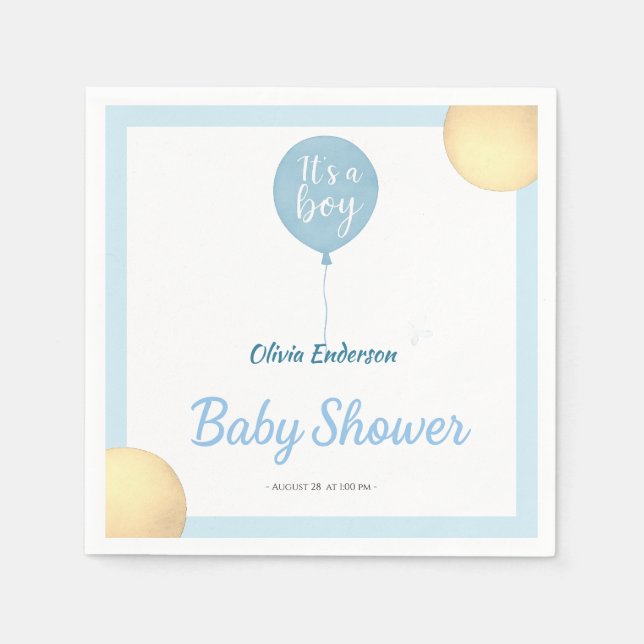 Oh boy! Balloon baby is due Napkins (Front)