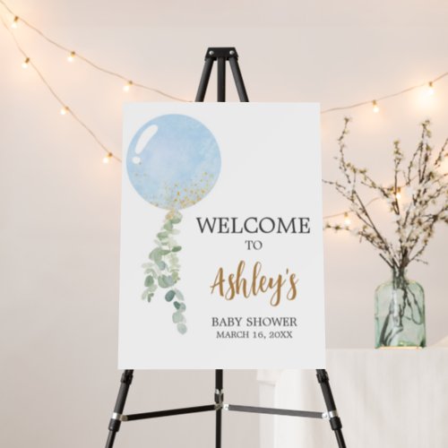 Oh Boy Balloon Baby Shower Welcome Sign