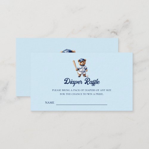 Oh Boy Baseball Baby Shower Diaper Raffle Tickets Enclosure Card