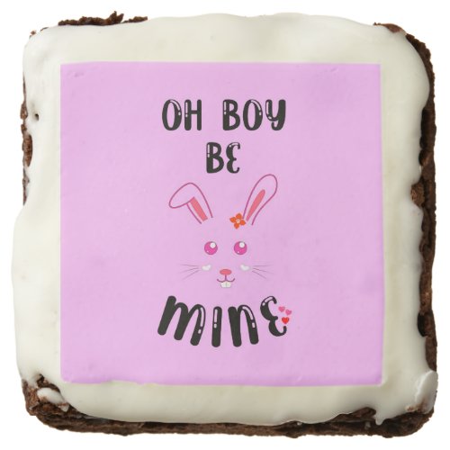 Oh Boy Be Mine Bestie Bunny Couple Love Valentine Brownie