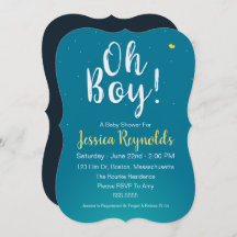 Oh Boy! – Blue Baby Boy Shower Invitation