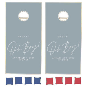 oh boy blue baby shower  cornhole set