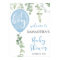 Oh boy Blue balloon eucalyptus baby shower welcome