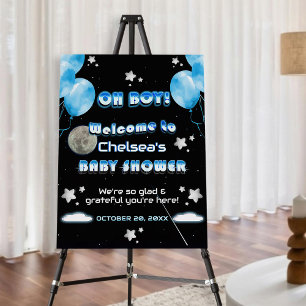 Oh Boy Blue Balloons Galaxy Stars Baby Shower Foam Board