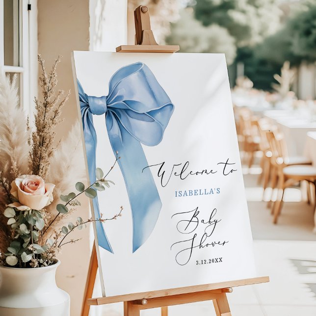 Oh Boy Blue Bow baby Shower Welcome Foam Board (Creator Uploaded)