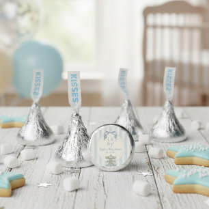 Oh Boy Blue Bow Carousel Blue Stripe Baby Shower Hershey®'s Kisses®