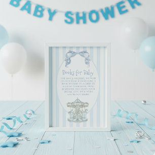 Oh Boy Blue Bow Carousel Books for Baby Enclosure Card