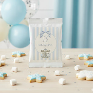 Oh Boy Blue Bow Carousel French Baby Shower Margarita Drink Mix