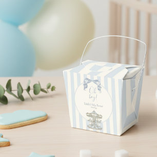 Oh Boy Blue Bow Carousel horse Circus Baby Shower Favor Boxes