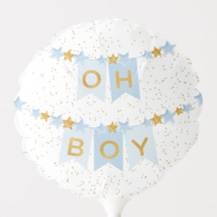 Oh Boy Blue Bunting Flags Baby Balloon