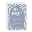 Oh Boy! Blue Checkered | Gingham | baby shower