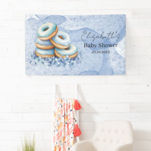 Oh Boy Blue Donuts Baby Shower Banner