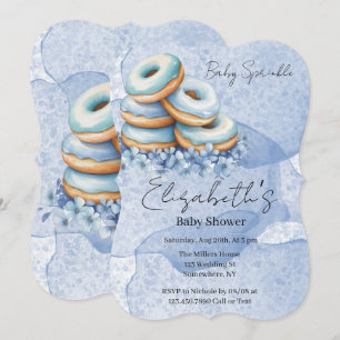 Oh Boy Blue Donuts Baby Shower Invitation