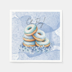 Oh Boy Blue Donuts Baby Shower Napkins
