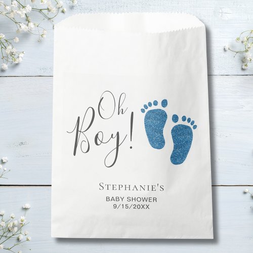 Oh Boy Blue Feet Baby Shower Favor Bag