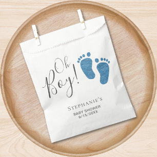 Oh Boy Blue Feet Baby Shower Favor Bag