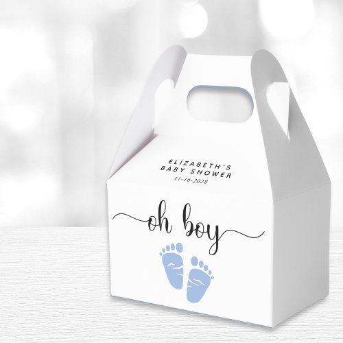 Oh Boy Blue Feet Baby Shower Favor Boxes