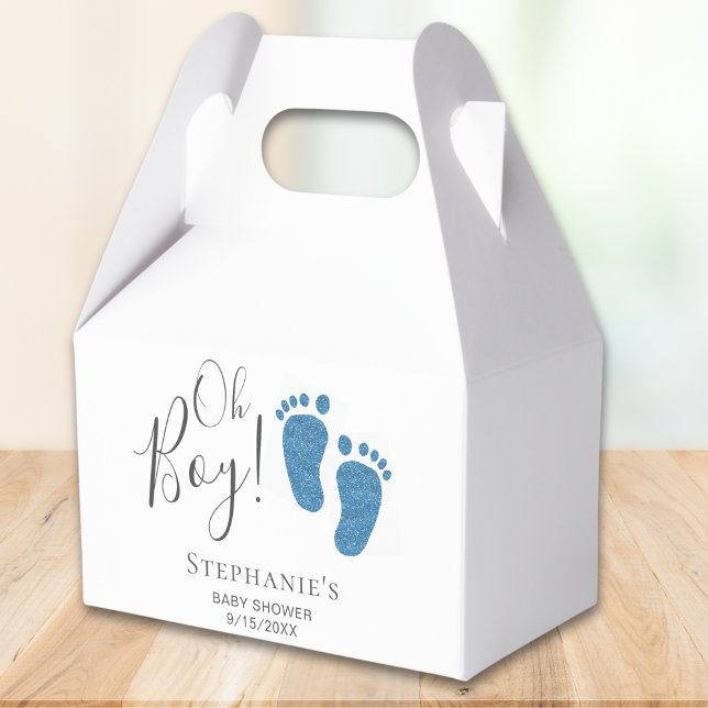 Oh Boy Blue Feet Baby Shower Favor Boxes (Creator Uploaded)