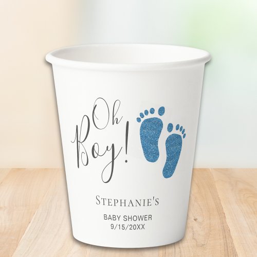 Oh Boy Blue Feet Baby Shower Paper Cups