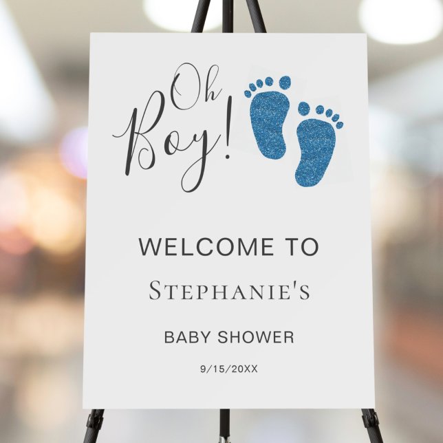 Oh Boy Blue Feet Baby Shower Welcome Foam Board (Creator Uploaded)
