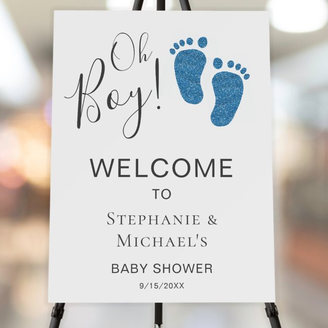 Oh Boy Blue Feet Baby Shower Welcome Foam Board (Creator Uploaded)