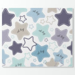 Oh Boy Blue Green Stars Baby Shower Baby Gift Wrapping Paper<br><div class="desc">Blue and green star pattern "oh boy" theme boy baby shower and baby gift wrapping paper.</div>