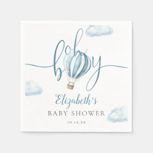 Oh Boy Blue Hot Air Balloon Baby Shower Napkins