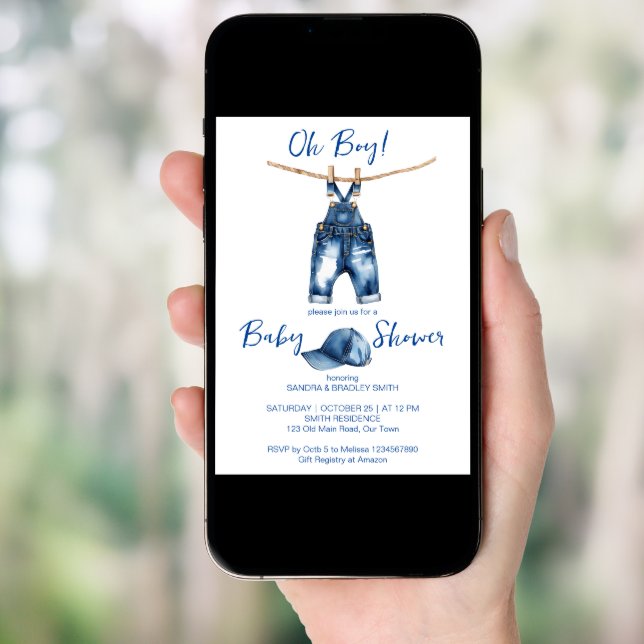 Oh boy blue jeans baby shower template (Front Digital)