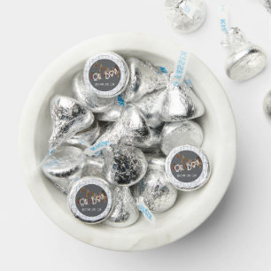 Oh Boy-blue plaid Bunting baby shower Stickers Hershey®'s Kisses®