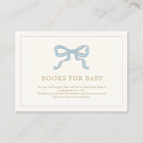 Oh boy Blue Ribbon Cute Elegant  Books for baby Enclosure Card