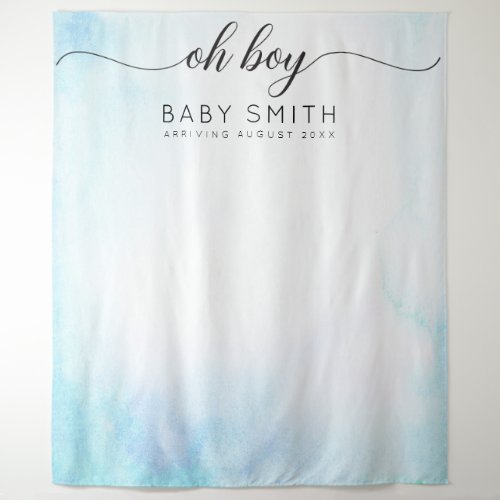 Oh Boy Blue Welcome Baby Shower Backdrop