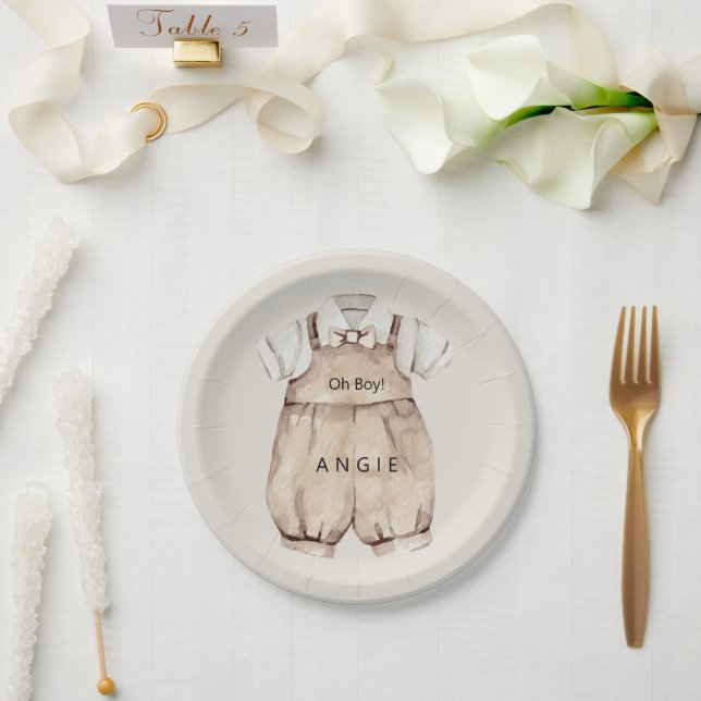  Oh Boy Boho Baby Shower Paper Plates (Wedding)