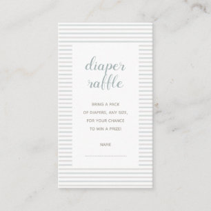 Oh Boy Boho Blue & Beige Minimalist Diaper Raffle Enclosure Card