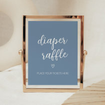 Oh Boy Boho Minimalist Baby Shower Diaper Raffle Poster