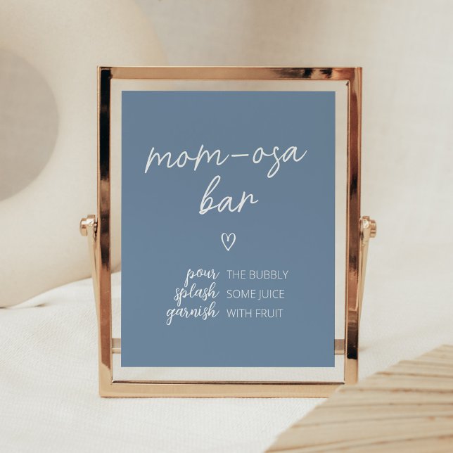 Oh Boy Boho Minimalist Baby Shower Mom Osa Bar Poster (Boho Minimalist Baby Shower Mom Osa Bar Sign)