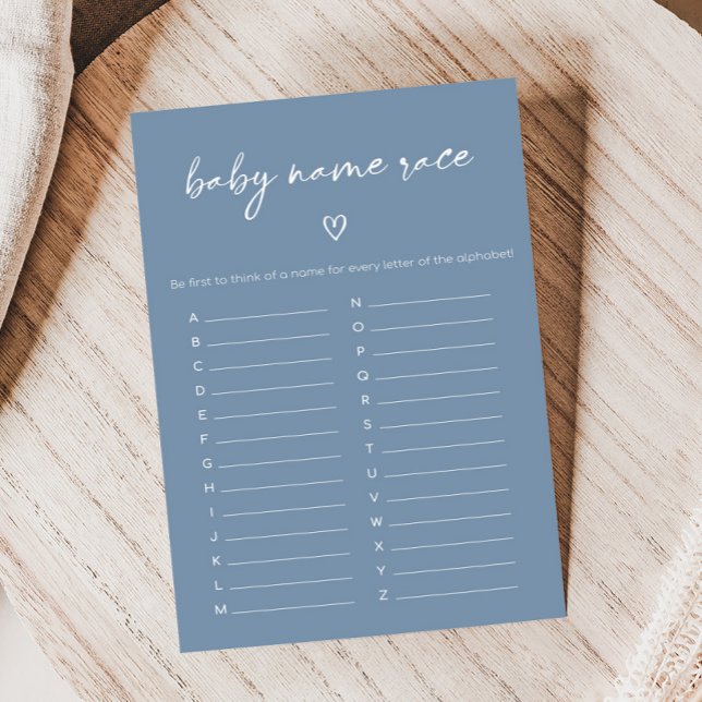 Oh Boy Boho Minimalist Baby Shower Name Race Game (Modern Oh Boy Baby Shower Game)